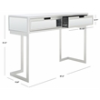 Safavieh Enzo 2 Drawer Wood Mirrored Desk in Silver / Mirror