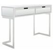 Safavieh Enzo 2 Drawer Wood Mirrored Desk in Silver / Mirror