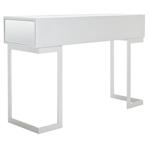 Safavieh Enzo 2 Drawer Wood Mirrored Desk in Silver / Mirror