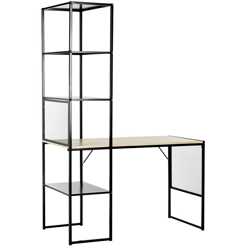 Safavieh Aba Wood and Iron Writing Desk in Black