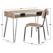 Safavieh Winta Wood and Iron Desk + Chair in Gray