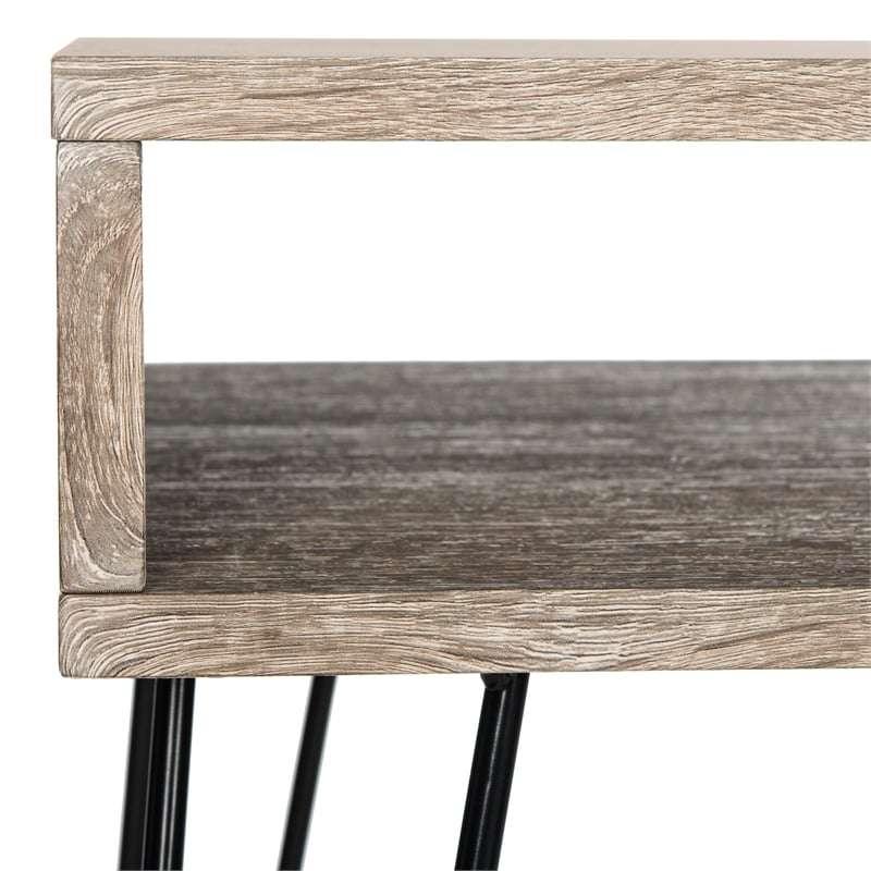 Safavieh Winta Wood and Iron Desk + Chair in Gray