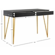 Safavieh Pine Two Drawer Wood and Iron Desk in Black