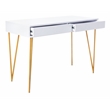 Safavieh Pine Two Drawer Wood and Iron Desk in White / Gold