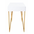 Safavieh Pine Two Drawer Wood and Iron Desk in White / Gold