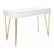 Safavieh Pine Two Drawer Wood and Iron Desk in White / Gold