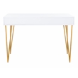 Safavieh Pine Two Drawer Wood and Iron Desk in White / Gold