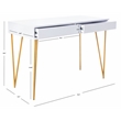Safavieh Pine Two Drawer Wood and Iron Desk in White / Gold