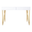 Safavieh Pine Two Drawer Wood and Iron Desk in White / Gold