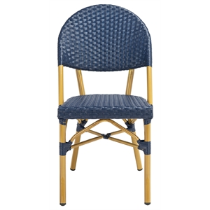 Safavieh Barrow Aluminum Side Chair in Navy