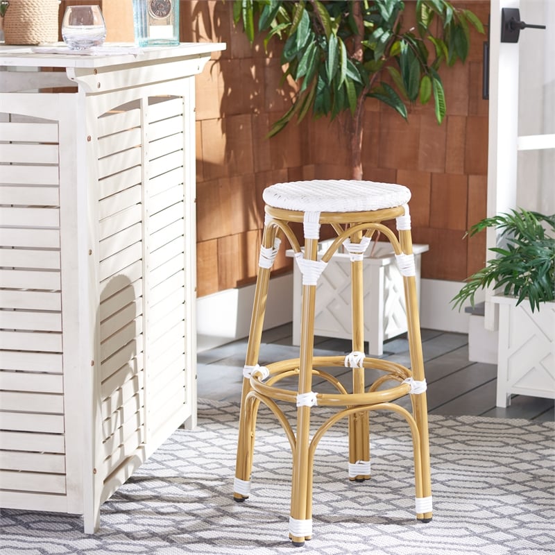 Safavieh Kipnuk Aluminum Barstool in White
