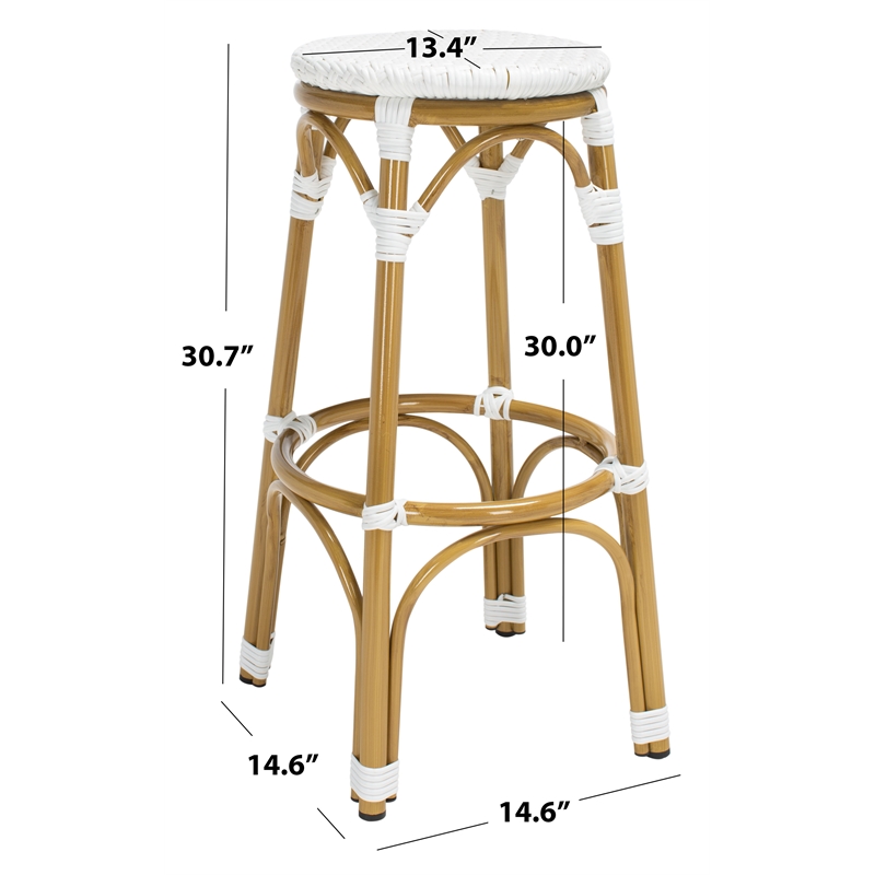 Safavieh Kipnuk Aluminum Barstool in White