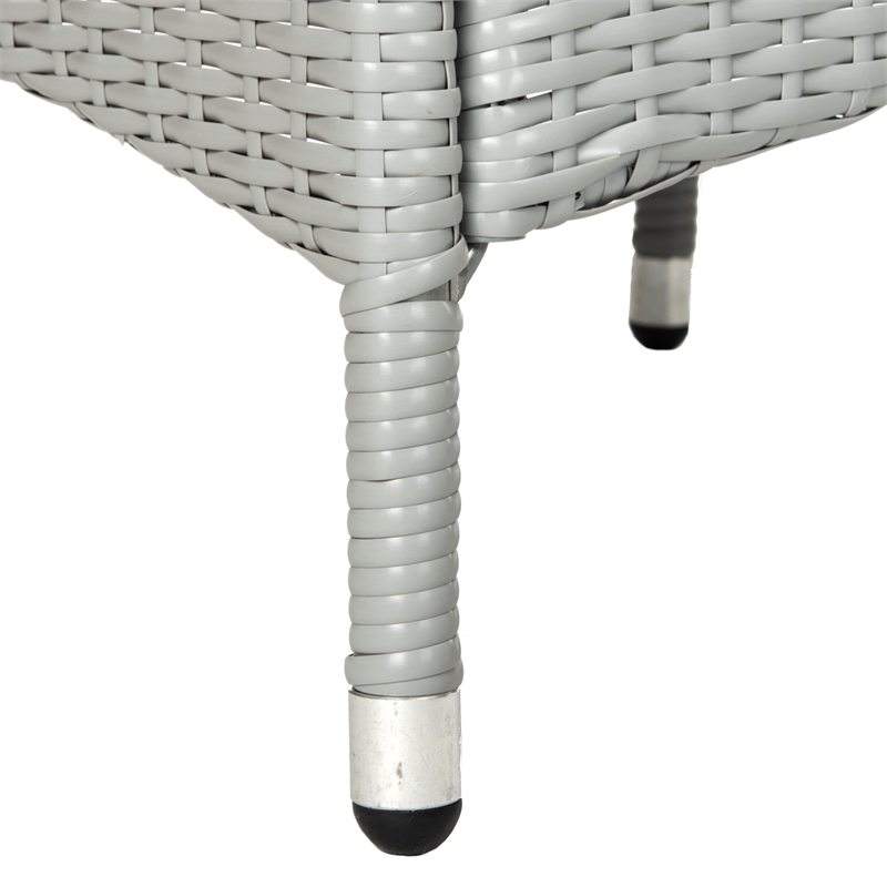 Safavieh Mojavi 4 Pc Aluminum Wicker Set in Gray / Black