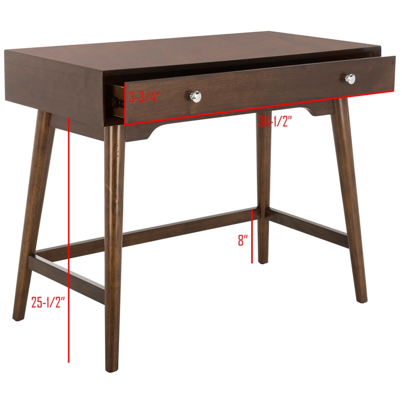 Safavieh Isadora Wood Desk in Walnut