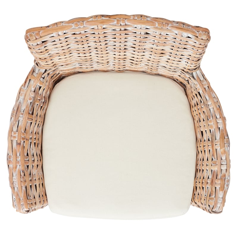 Safavieh Cabana Rattan Arm Chair in White