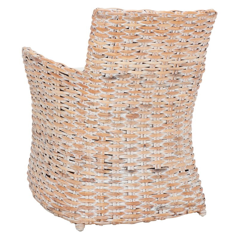 Safavieh Cabana Rattan Arm Chair in White