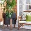 Safavieh Borsla Large Concrete Ficonstone Planter in Black