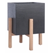 Safavieh Borsla Large Concrete Ficonstone Planter in Black
