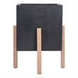 Safavieh Borsla Large Concrete Ficonstone Planter in Black