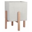 Safavieh Borsla Large Concrete Ficonstone Planter in Light Gray