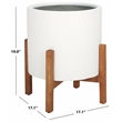 Safavieh Loflen Concrete Ficonstone Planter  in White
