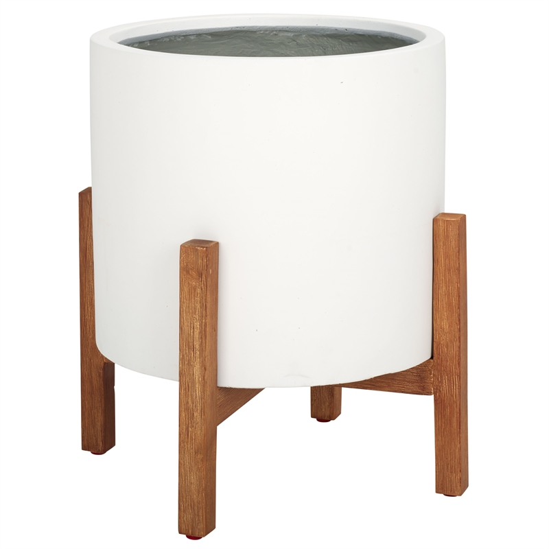 Safavieh Loflen Concrete Ficonstone Planter  in White