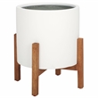 Safavieh Loflen Concrete Ficonstone Planter  in White