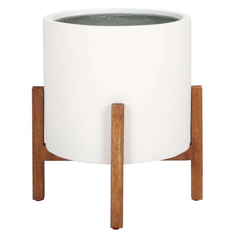 Safavieh Loflen Concrete Ficonstone Planter  in White