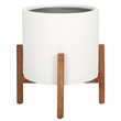Safavieh Loflen Concrete Ficonstone Planter  in White