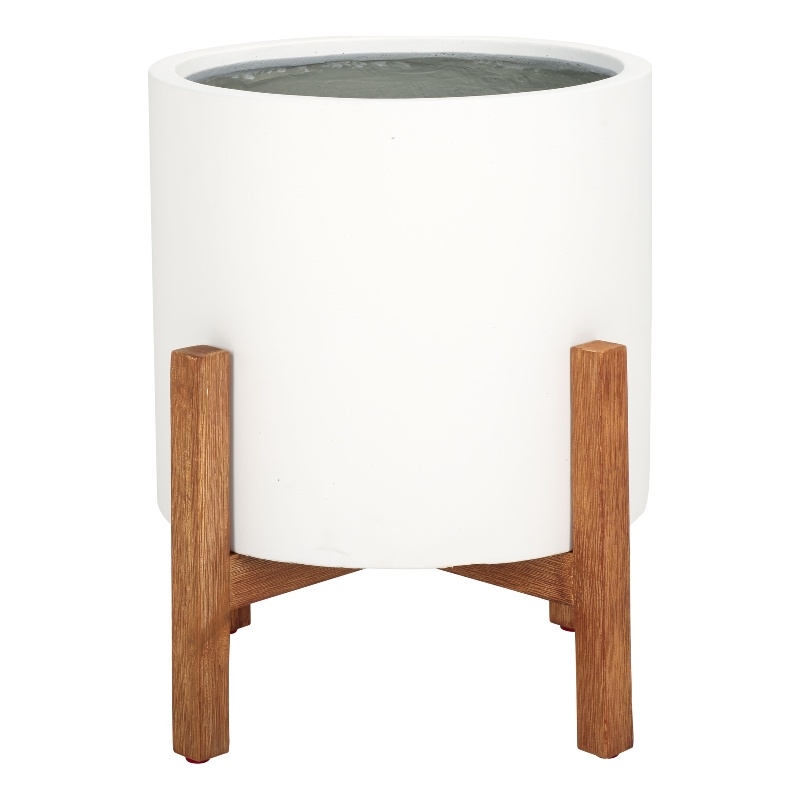 Safavieh Loflen Concrete Ficonstone Planter  in White