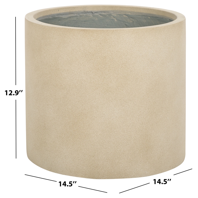Safavieh Alia Concrete Ficonstone Planter in Beige
