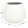 Safavieh Kaston Concrete Ficonstone Planter  in White