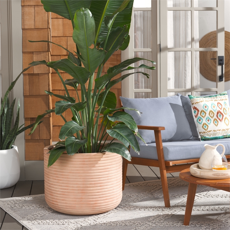 Safavieh Nardo Large Ficonstone Planter Pot in Terracotta
