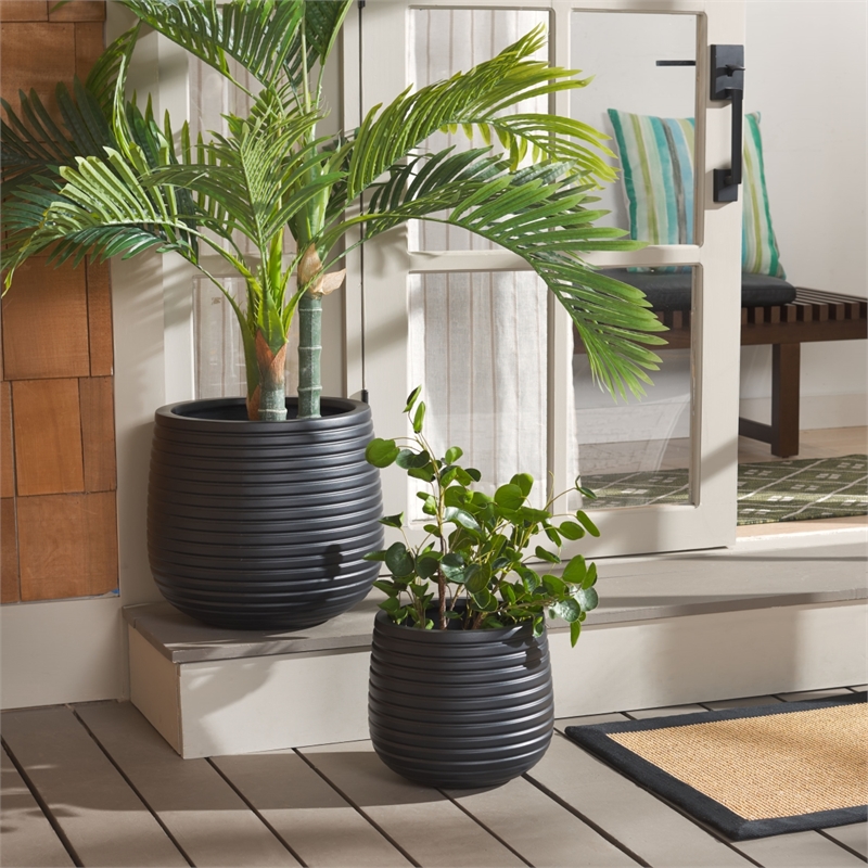 Safavieh Jasper Ficonstone Pot Set of 2 in Black