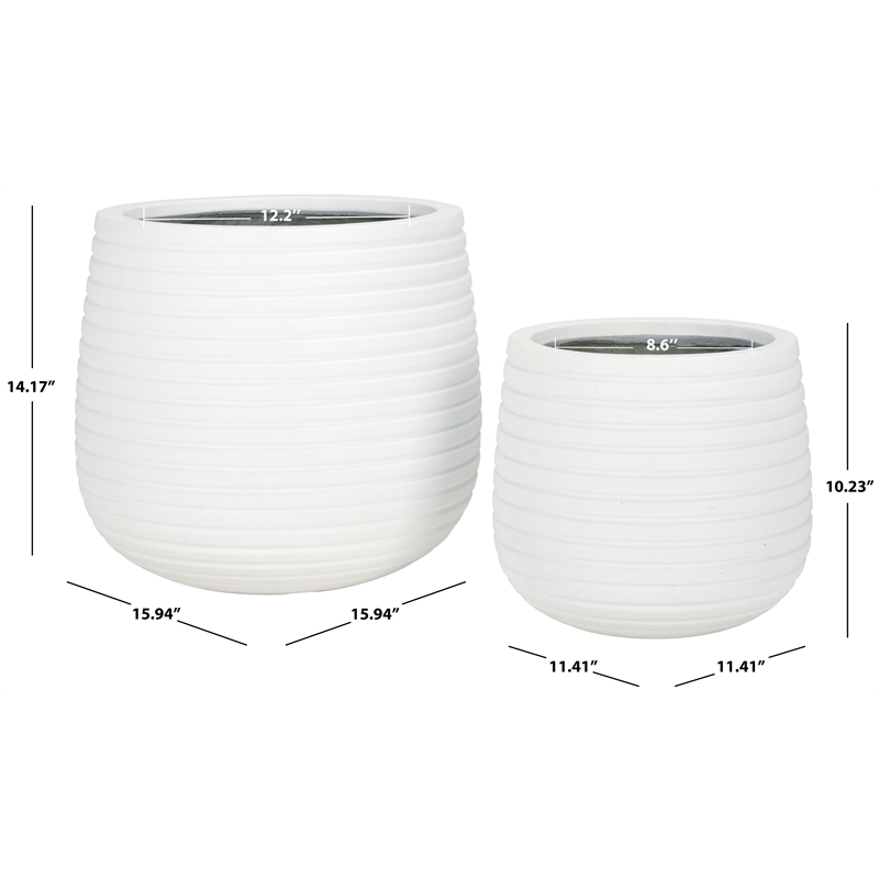 Safavieh Jasper Ficonstone Pot Set of 2 in White