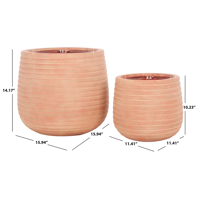 Safavieh Jasper Ficonstone Pot Set of 2 in Terracotta