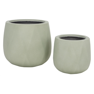 Safavieh Kane Ficonstone Planter Pot Set of 2  in Sage
