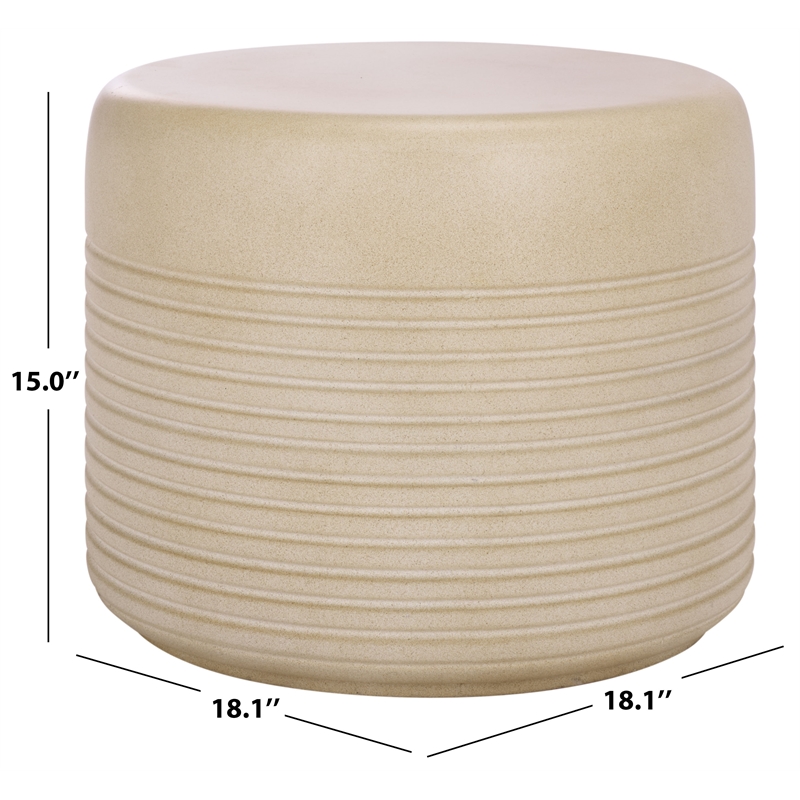 Safavieh Astrid Low Wide Side Table in Beige