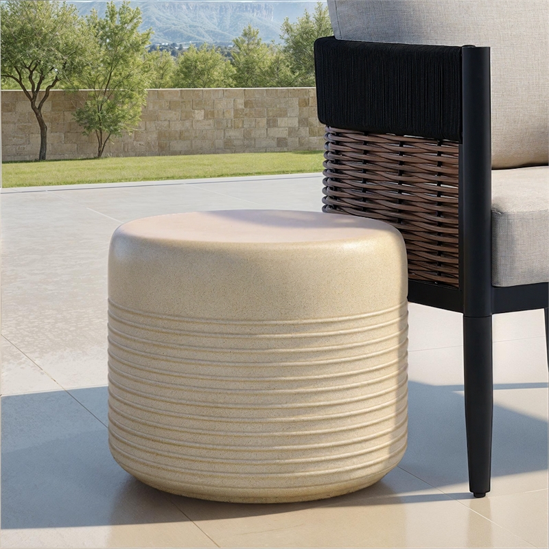 Safavieh Astrid Low Wide Side Table in Beige