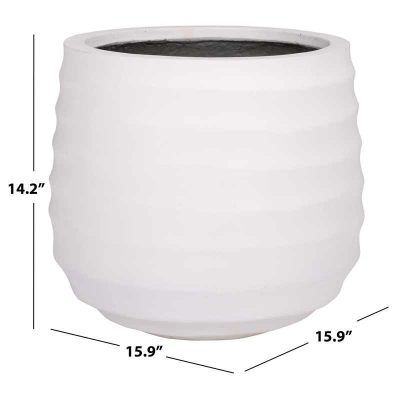 Safavieh Marta Ficonstone Planter Pot  in White