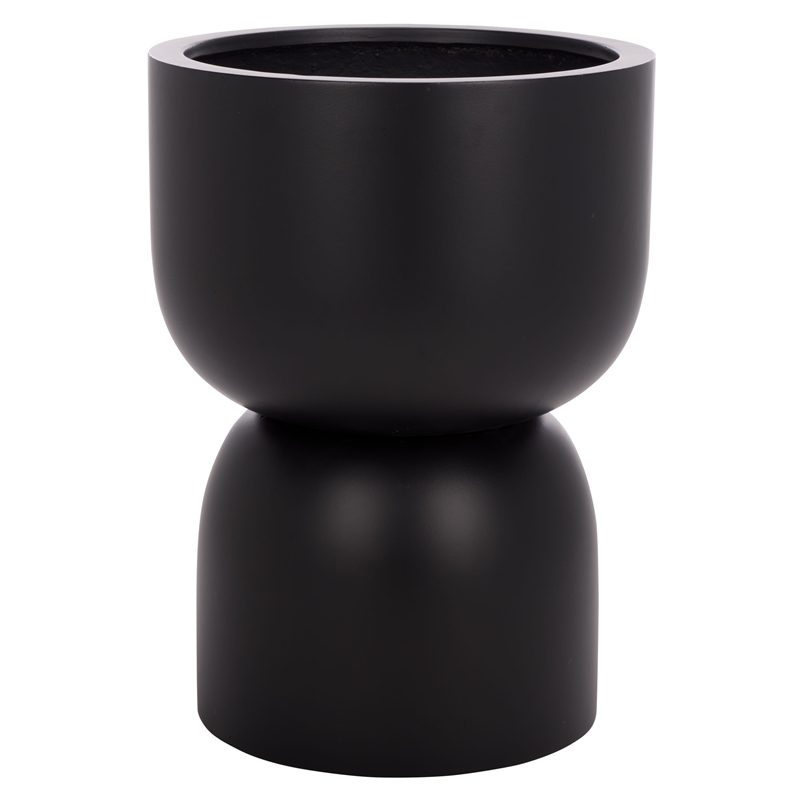 Safavieh Ricco Pedestal Ficonstone Planter in Black