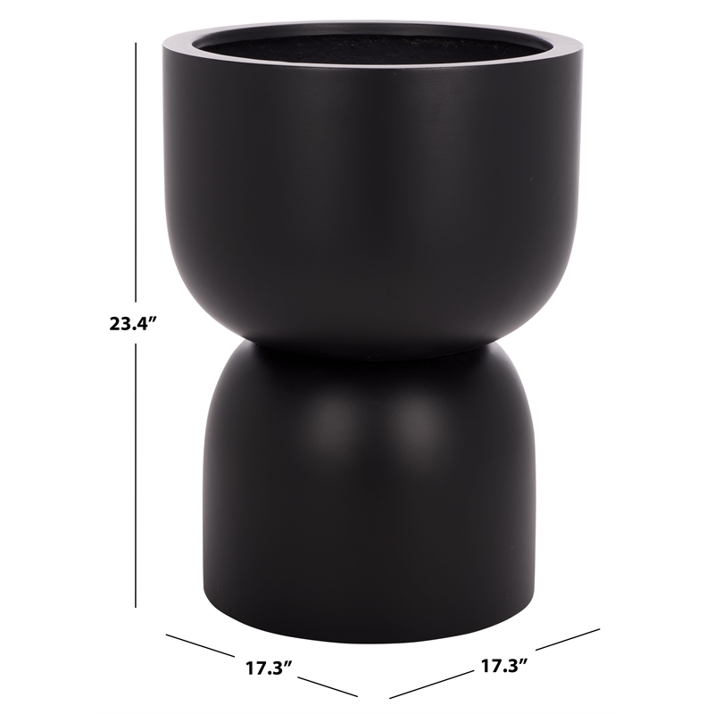 Safavieh Ricco Pedestal Ficonstone Planter in Black