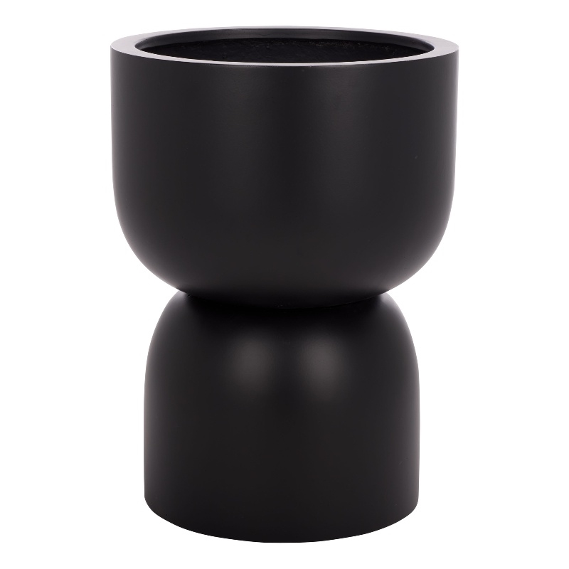 Safavieh Ricco Pedestal Ficonstone Planter in Black