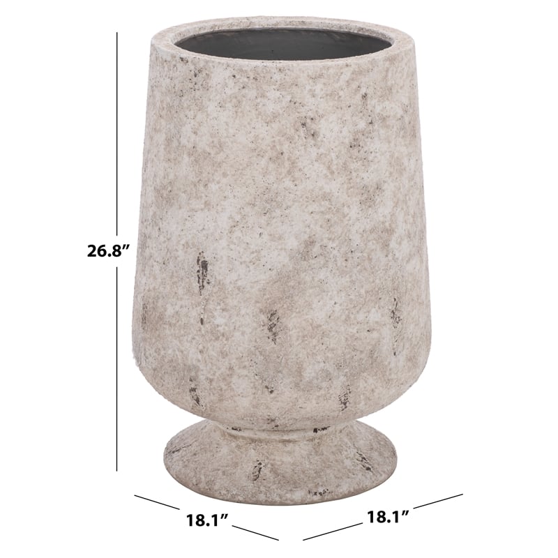 Safavieh Stark Large Ficonstone Planter Pot  in White