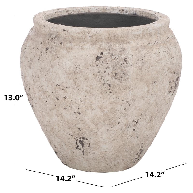 Safavieh Ramsey Ficonstone Planter Pot in White
