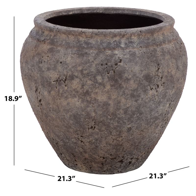 Safavieh Ramsey Large Ficonstone Planter Pot in Brown