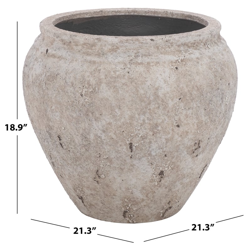 Safavieh Ramsey Large Ficonstone Planter Pot in White