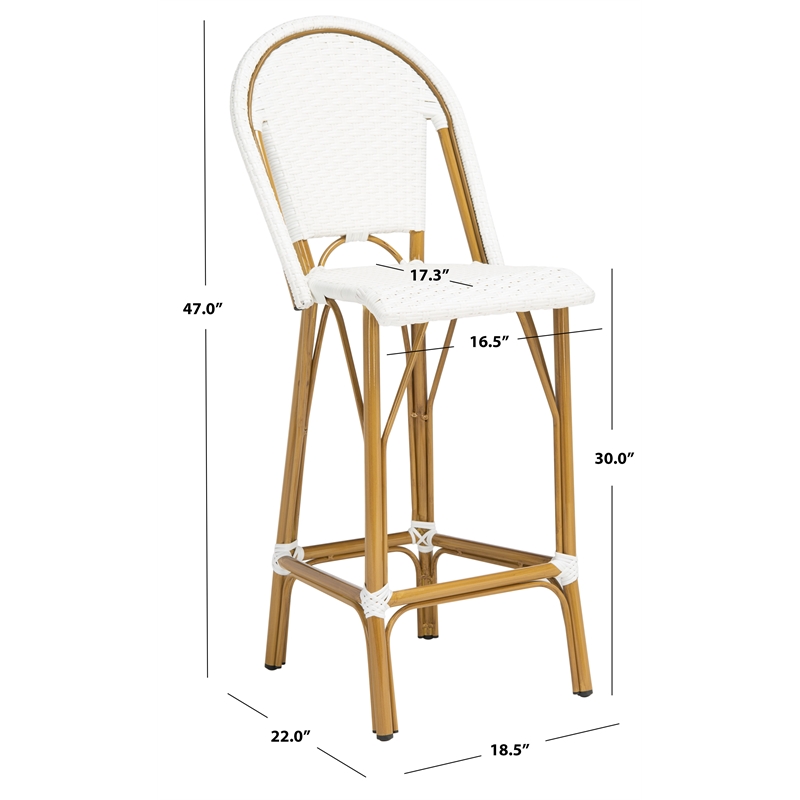 Safavieh Ford Aluminum Barstool in White