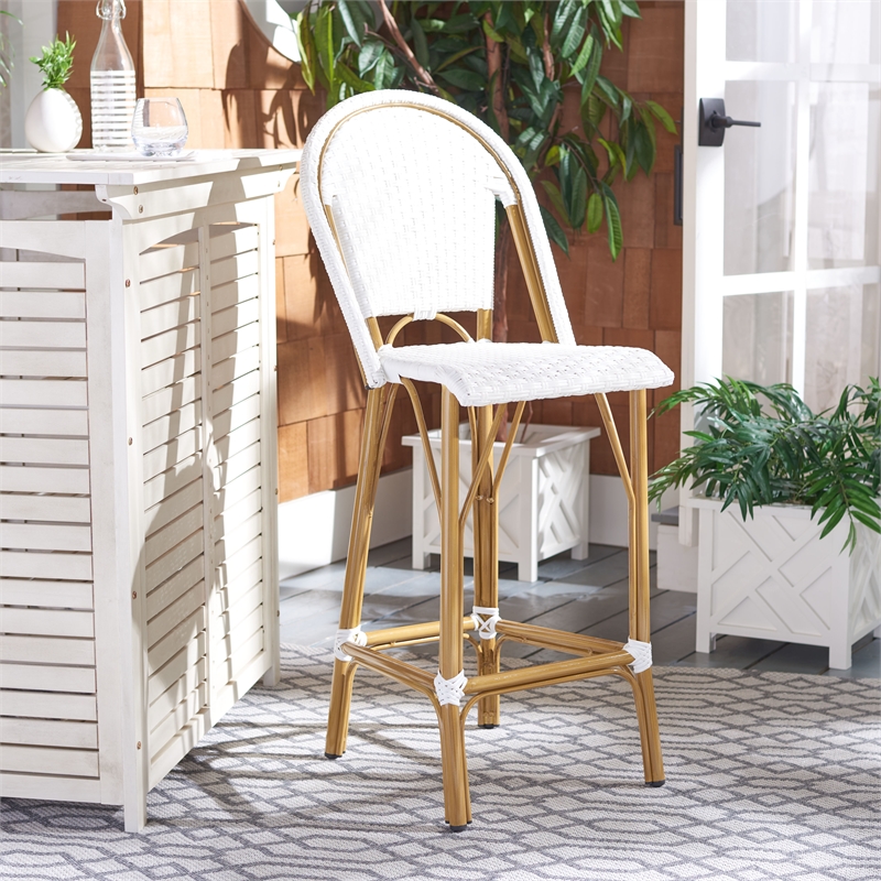 Safavieh Ford Aluminum Barstool in White