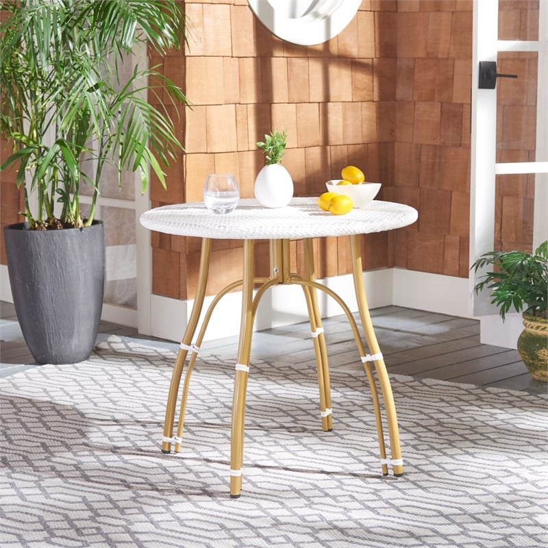 Safavieh Kylie Aluminum Bistro Table in White